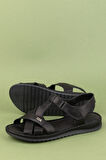 Gondol Hakiki Deri  Rahat Günlük Sandalet asy.710 - Siyah - 41