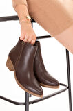 Gondol Hakiki Deri Günlük Şık Bot Ozmira - Kahverengi - 36