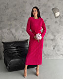 Uzun Kollu Piliseli Elbise 