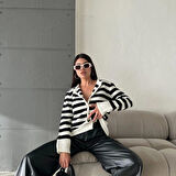 Çizgili Örme Hırka