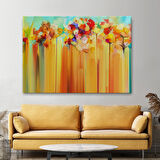 Soyut Çiçekler Yağlıboya Görünüm Dekoratif Kanvas Duvar Tablosu-3541