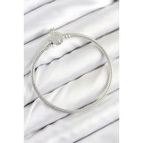 Pirinç Charm Zirkon Taşlı Taç Model Gümüş Renk Kadın Bileklik (Timya/1395) 193881