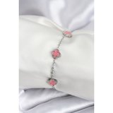 316L Çelik Gümüş Renk Pembe Baby Boy Yonca Kadın Bileklik (Timya/1395) 194118