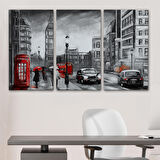 Ingiltere Londra Yağlıboya Görünüm Dekoratif Tablo-3543