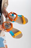 Sandal Spor Kadın Günlük Sandalet SS001-0158  SARI-ORANJ
