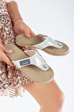 Sandal Spor Kadın Parmak arası Günlük Terlik SS001-0108 GÜMÜŞ SLTN