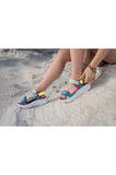 Kadın Dolgu Topuk Cırtlı Günlük Spor Sandalet Ss001-0178.Yeşil Mavi