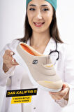 Sandal Spor Kadın Kaymaz Taban Ortopedik File Sabo Terlik  SS001-0258 BEJ