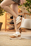 Sandal Spor Kadın Süet Kürklü Ortopedik Ayakkabı SS001-0378 TABA