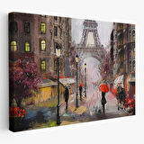 Eyfel Manzarası Yağlıboya Görünüm Dekoratif Kanvas Duvar Tablosu-3545