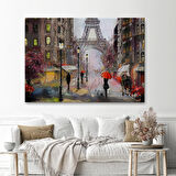Eyfel Manzarası Yağlıboya Görünüm Dekoratif Kanvas Duvar Tablosu-3545
