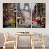 Eyfel Manzarası Yağlıboya Görünüm Dekoratif Kanvas Duvar Tablosu-3545