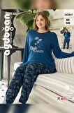 Aydoğan Kadın inci Büyük Beden Style Gece Mavisi Pijama Takım 0647