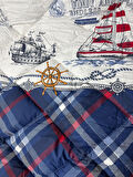 Clasy %100 Pamuk Ranforce Tek kişilik Yorgan Maritime Denizci Gemi Desenli