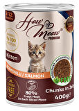 HOW MEOW 12 ADET JÖLELİ PARÇA ETLİ YAVRU KEDİ YAŞ MAMASI SOMONLU 400 GRAM