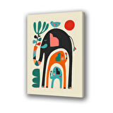 filler anne yavru renkli baskılı kanvas duvar tablosu