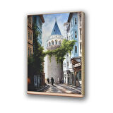 eski galata kulesi taksim baskılı kanvas duvar tablosu