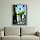 eski galata kulesi taksim baskılı kanvas duvar tablosu