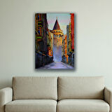 eski galata kulesi istanbul baskılı kanvas duvar tablosu