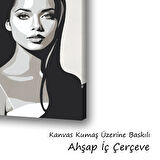 güzel kadın uzun saçlar baskılı kanvas duvar tablosu