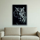 aslan siyah renksiz baskılı kanvas duvar tablosu