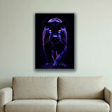 siyah kaplan siyah neon efekt baskılı kanvas duvar tablosu