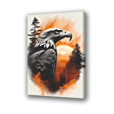 kartal doğa manzara baskılı kanvas duvar tablosu