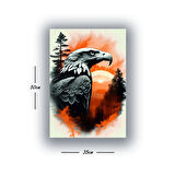 kartal doğa manzara baskılı kanvas duvar tablosu