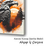 kartal doğa manzara baskılı kanvas duvar tablosu