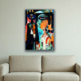 kadın portre baskılı kanvas duvar tablosu