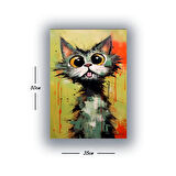 sevimli yavru kedi baskılı kanvas duvar tablosu