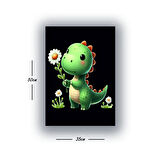 yavru ejderha baskılı kanvas duvar tablosu