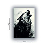 uluyan kurt baskılı kanvas duvar tablosu