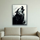 uluyan kurt baskılı kanvas duvar tablosu