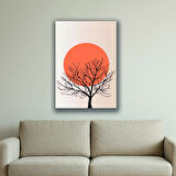 geometri kuru dallar güneş baskılı kanvas duvar tablosu