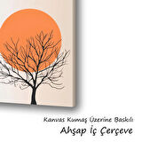 geometri kuru dallar güneş baskılı kanvas duvar tablosu