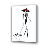 kadın çizim modacı baskılı kanvas duvar tablosu