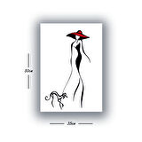 kadın çizim modacı baskılı kanvas duvar tablosu