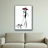 kadın çizim modacı baskılı kanvas duvar tablosu