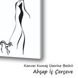 kadın çizim modacı baskılı kanvas duvar tablosu