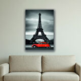 Kule kırmızı araba baskılı kanvas duvar tablosu