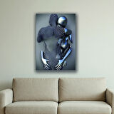 metal kadın erkek baskılı kanvas duvar tablosu