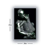 aşk metal efektli baskılı kanvas duvar tablosu