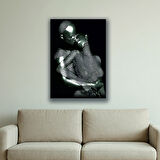 aşk metal efektli baskılı kanvas duvar tablosu