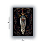 eski dönem kılınç baskılı kanvas duvar tablosu