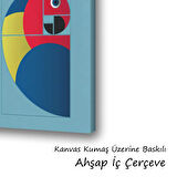 geometri desenli kuş hayvan baskılı kanvas duvar tablosu