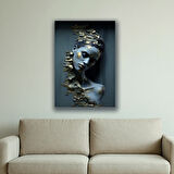 duvar kadın surat omuzlar baskılı kanvas duvar tablosu