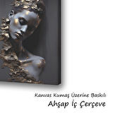 duvar kadın surat omuzlar baskılı kanvas duvar tablosu