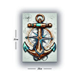 gemici dümen denizci baskılı kanvas duvar tablosu