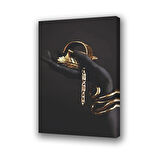 kuyumcu altın kadın eli baskılı kanvas duvar tablosu